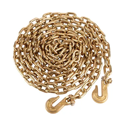 Grade 70 transport chain coiled for flatbed cargo securement